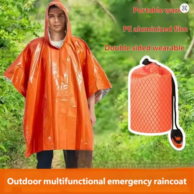 Poncho d'urgence 4 pièces, cou - Survival Blanket Reflective avis et prix